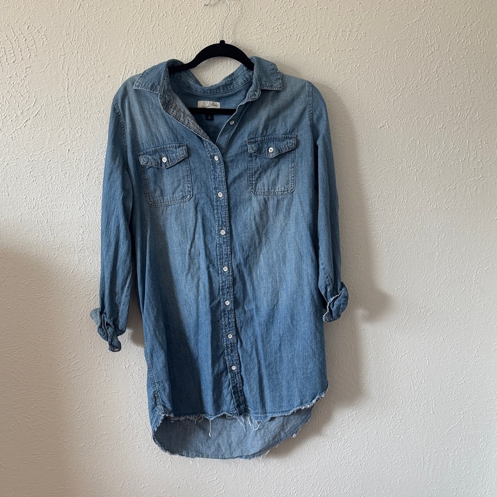 Blue Denim Button-Up Dress